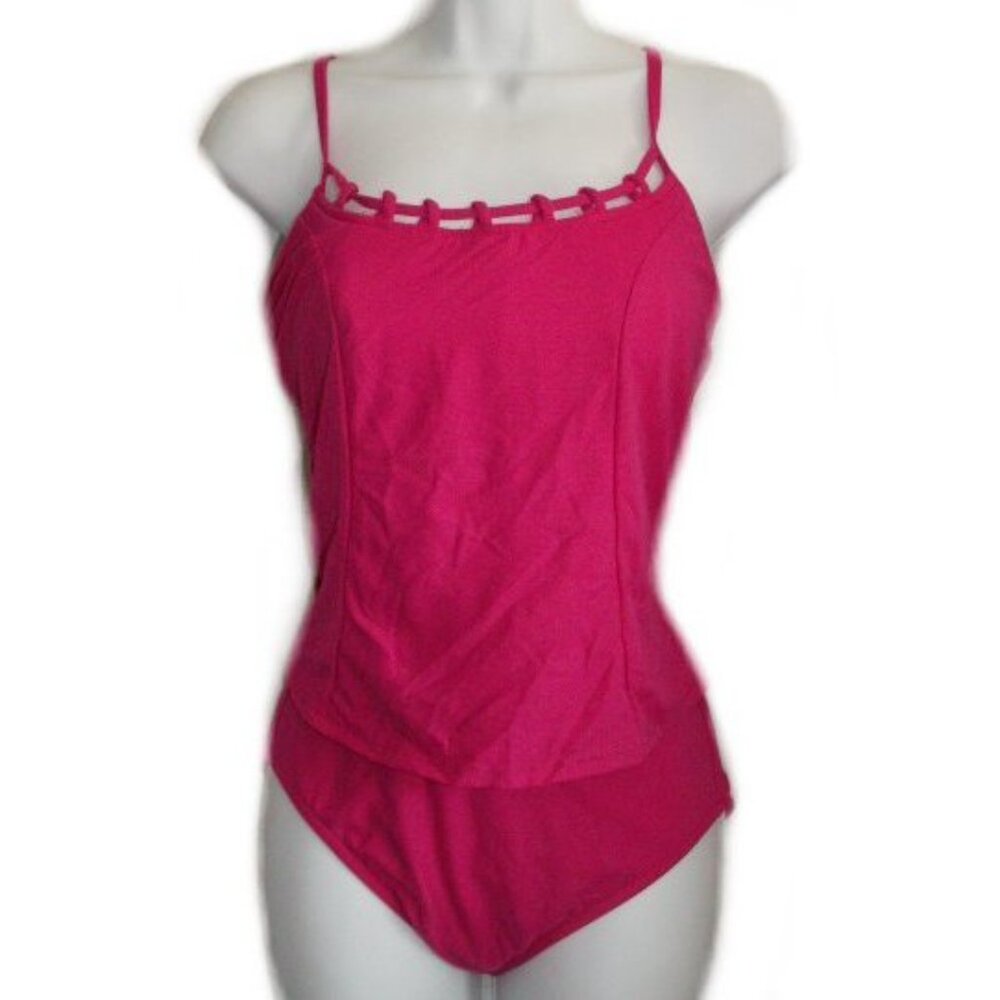 Carol Wior Pink Magenta 2 Pc Tankini - Sz 6 - NEW